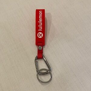Lululemon Red Silicone Keychain | Red Keychain with Silver Clip